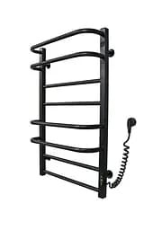 Электрический полотенцесушитель Kosser Нелио 800x500/8 ЕR тайм. Нержавеющая сталь (черный) ДН01ER, Черный матовый, Правое