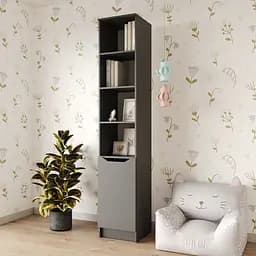 Пенал с открытыми полками 1Д Лилу 40x40x210 см Антрацит (MBS-1394)