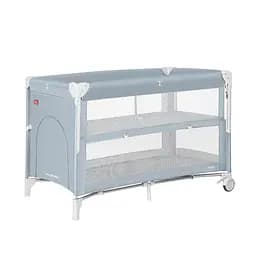 Манеж детский - кровать для новорожденных 2 в 1 со вторым дном Porta CRL-18103 Mint Green 125*65 см CARRELLO серый