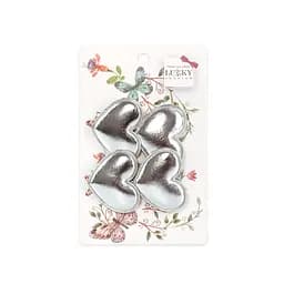 Затискач дитячий для волосся "Сердечко" Lukky T18547(срібний)