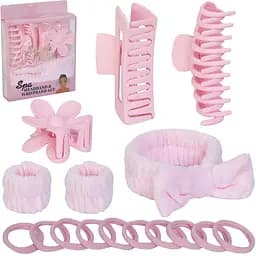 Подарунковий набір Spa Headband Wristband Set рожевий 1873-1