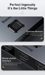 HDXiaomi-разветвитель Baseus Matrix HDXiaomi Splitter 2-in-1 or 1-in-2 Space CAHUB-BC0G Grey - мініатюра 4