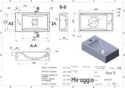 Умивальник Miraggio Faro R mirasoft 0001083, Білий матовий - мініатюра 5