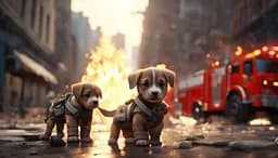 Дерев'яний фігурний пазл Цуценята рятівники, А2, Картонна коробка 300+ елементів