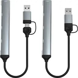 Концентратор Dynamode 5-in-1 USB Type-C/Type-A to 1хUSB3.0 2xUSB 2.0 card-reader SD/MicroSD (DM-UH-514) - мініатюра 4