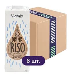 Упаковка органічного рисового напою Via Mia з фундуком 6 л (1 л x 6 шт.)