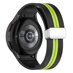 Ремінець для Samsung Galaxy Watch 6 40mm 6 44mm - чорно-зелений ширина кріплення 20мм силікон Watchbands Cls-line (W15-8WB88012224) - мініатюра 2