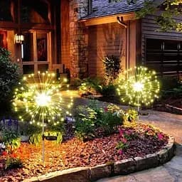 Феєрверки на сонячних батареях 120LED теплий білий