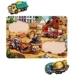 Деревянный пазл-вкладыш Строительство - 4 Ubumblebees (ПСД146) PSD146 маленький