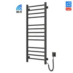 Электрический полотенцесушитель Navin Классик Квадро 500x1200 Sensor с Wi-Fi, правый, черный муар 12-112033-4880, Черный матовый, Правое, Электронный