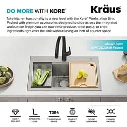 Кухонна мийка Kraus Kore KWT300-32, Нержавіюча сталь - мініатюра 7