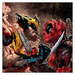 Фігурний пазл з дерева "Дедпул і Росомаха" PZ002-A3W-AC 180-250 деталей, А3 з мішечком і стрічкою