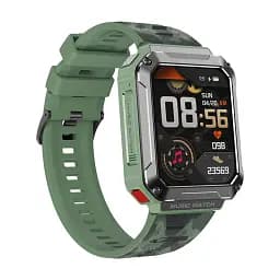 Смарт-часы с наушниками LEMFO T93 силиконовый ремешок Black Green (16343)