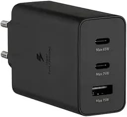 Зарядний пристрій Samsung 65w pd power adapter trio сам блок - адаптер чорний - мініатюра 2
