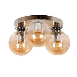 Люстра стельова Levistella 756XPR150F-3 CR+BR (290), 3 плафона, E27, 150 мм, хром, коричневий, сучасний стиль для дому