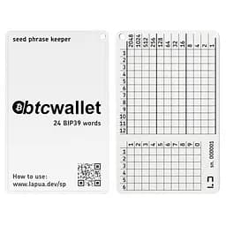 Мнемонічний планшет Lapua Seed phrase keeper, з логотипом Btcwallet (LSPKLBTCW)