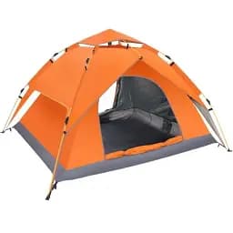 Палатка автоматическая на 2-4 человека Lugi двухслойная оранжевая LU015O
