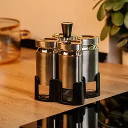 Набір ємностей для спецій на підставці 4 баночки по 120 мл, хром TS Kitchen HP1324 - мініатюра 23