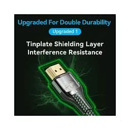 Кабель мультимедійний HDMI M to HDMI M 1.0m 8K ultra thin cotton braided green Vention (ALOGF) - мініатюра 6