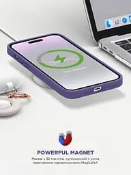 Силиконовый чехол с MagSafe для Apple iPhone 14 Pro, ICON2 MagCase, фиолетовый, противоударный, панель с мягкой подкладкой, защита всего корпуса, поддержка беспроводной зарядки, совместим с защитными стеклами и пленками, ArmorStandart (ARM68409) - мініатюра 9