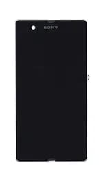 Матриця з тачскріном модуль для Sony Xperia Z C6603 чорний з білою рамкою