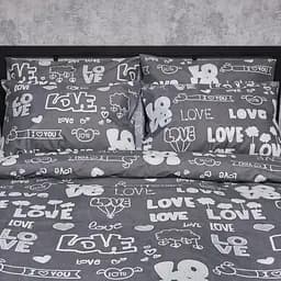 Набір наволочок Moon&Star Мікросатин Premium Love Script 60х60 см 2 шт