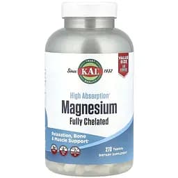Дієтична добавка KAL Magnesium Fully Chelated 270 таблеток