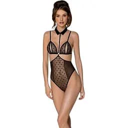 Боди с открытой грудью Passion DOMINICA Body L/XL black воротник-чокер корсет