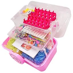 Детский набор для плетения браслетов "Loom" 16202(Pink) в чемодане