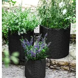 Горщик для квітів Keter L Cylinder Planter сірий 39 л (17197934902_L) - мініатюра 4