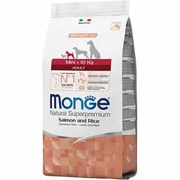 Сухой корм Monge Dog Mini Adult, для взрослых собак маленьких пород, лосось с рисом, 800 г