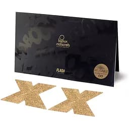 Пестіс - стикини Bijoux Indiscrets - Flash Cross Gold, наклейки на соски