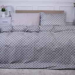 Простирадло MirSon Ranforce Elite 17-4740 Rhombuses 220x240 см сіре (2200008928483) - мініатюра 2