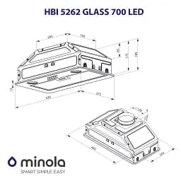 Витяжка повновбудована Minola HBI 5262 GR GLASS 700 LED - мініатюра 10