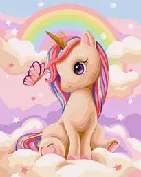 Набір для розпису по номерах 7+ Допитлива одноріжка, 40x50 см, КНО2411