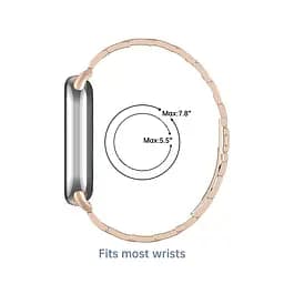Ремінець для фітнес-браслета Tamister для Xiaomi Mi Band 8 і 9 Type C металевий із застібкою рожеве золото - мініатюра 6