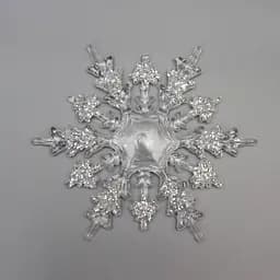 Елочная игрушка Акриловая снежинка 16 см серебристый акрил (200626)