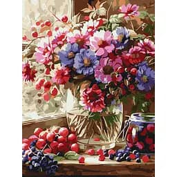 Картина за номерами "Букет і фрукти" Ideyka KHO5693 30х40 см