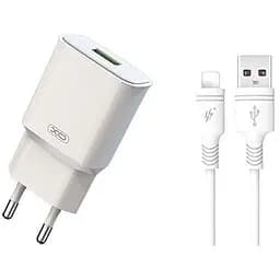 Сетевое зарядное устройство XO L92D QC3.0 18W 1USB + Lightning Cable White