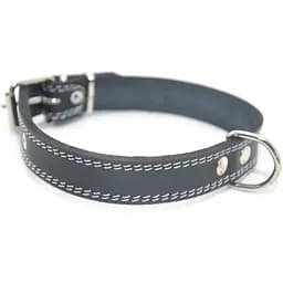 Ошейник для собак Zoo-hunt кожаный двойной черный ОД 3,5/44-55 см