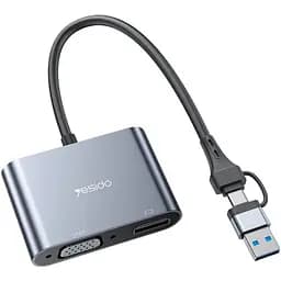 Перехідник Yesido HM15 HDTV Adapter USB-A/USB-C 2.0/HDMI/VGA
