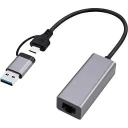 Сетевой адаптер Cablexpert A-USB3AC-LAN-01 с USB Type-A/C на Gigabit Ethernet (A-USB3AC-LAN-01)