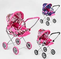 Коляска для ляльки 9391 Melobo, зима-літо, перенесення, з великими колесами, в пакеті (6903101247012) Микс