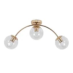 Люстра стельова Levistella 7529907-3 GOLD+CL, E27, 3 плафона, метал, скло, золотий, сучасний стиль для дому