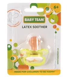 Пустушка латексна класична Baby Team, 6+, салатовий (3222) - мініатюра 3