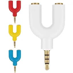 Аудио переходник 4You 3.5 мм (папа) - 2*3.5 мм (мама) наушники и микрофон