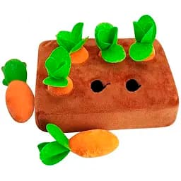 Игрушка плюшевая для собак Огород 6 шт. с морковью коричневая