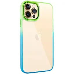 Чохол Epik TPU+PC Fresh sip series для Apple iPhone 12 Pro/12, 6.1 Бірюзовий/Лимонний