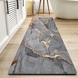 Суперпоглинаючий Діатомітовий Килимок Aquarius для ванної та кухні 50 х 120 см Сірий Мармур