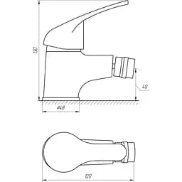 Змішувач для біде Globus Lux Solly GLSO-0106 (9290) - мініатюра 4